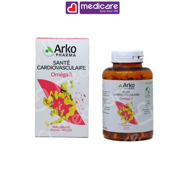 Viên uống ARKOPHARMA bổ sung Omega 3 hộp 180 viên