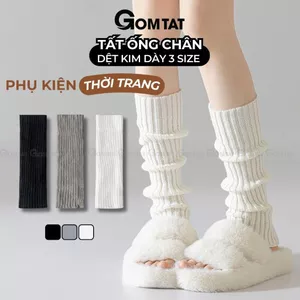 Tất ống chân dệt kim GOMTAT phong cách lolita, vớ nhún ống chân y2k chất liệu mềm mịn, co giãn - AJ-2501