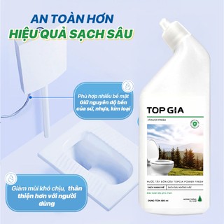 Nước Tẩy Rửa Bồn Cầu TOPGIA Hương Gỗ Thông, Tẩy Sạch Không Cần Chà, Bảo Vệ Men Sứ