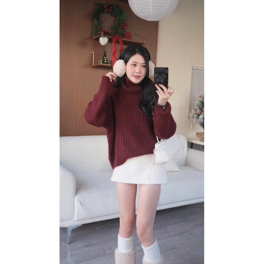 Áo len dài tay cổ lọ chất mịn Nữ the.sweaterweather TSW