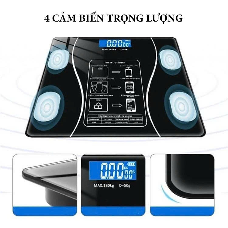 Cân Điện Tử Healthy Weight Scale Đo Sức Khỏe Thông Minh Và Phân Tích Chỉ Số Dùng Pin Aaa Tiện Dụng