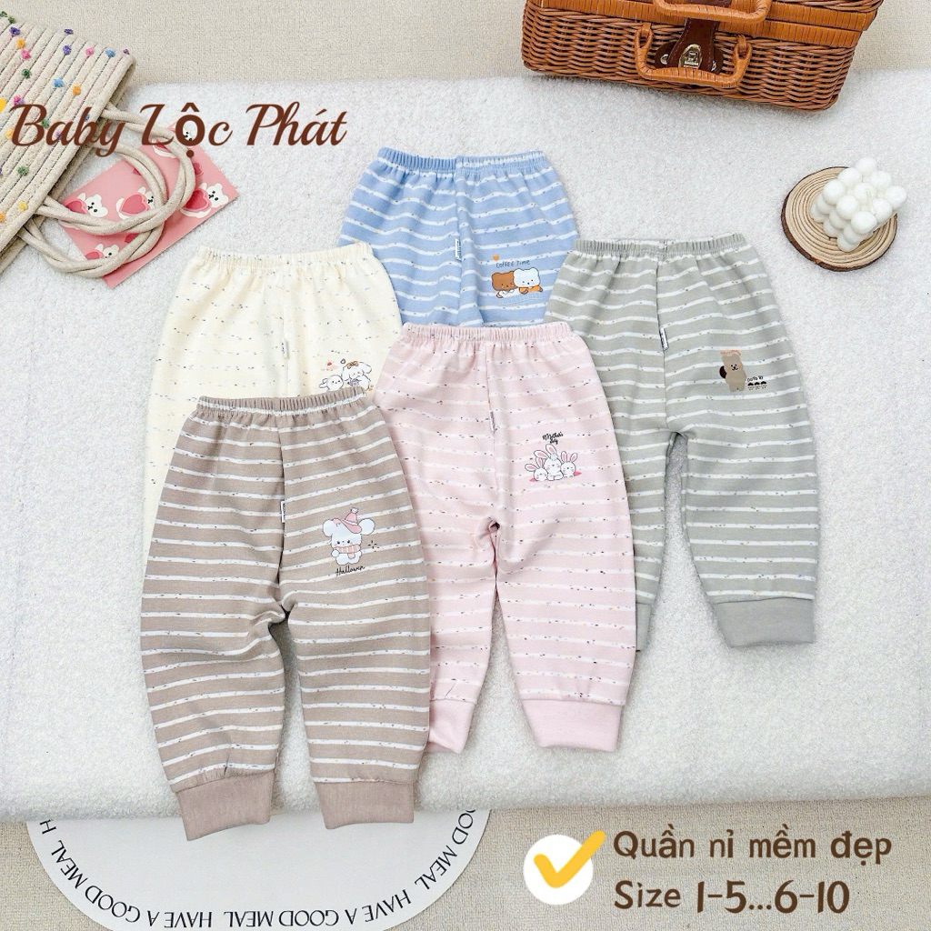 COMBO 5 Quần Dài Thu Đông Chất NỈ Siêu Nềm Đẹp Cho Bé Trai, Gái Từ 4-17kg