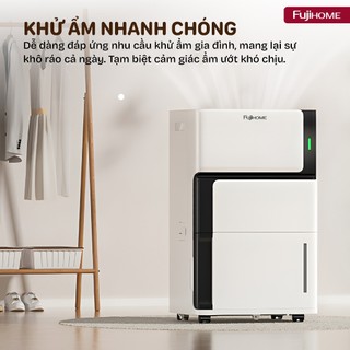 Máy hút ẩm gia đình thông minh Fujihome DH07 , Công suất hút 7 lít/ngày, lọc không khí ionizer