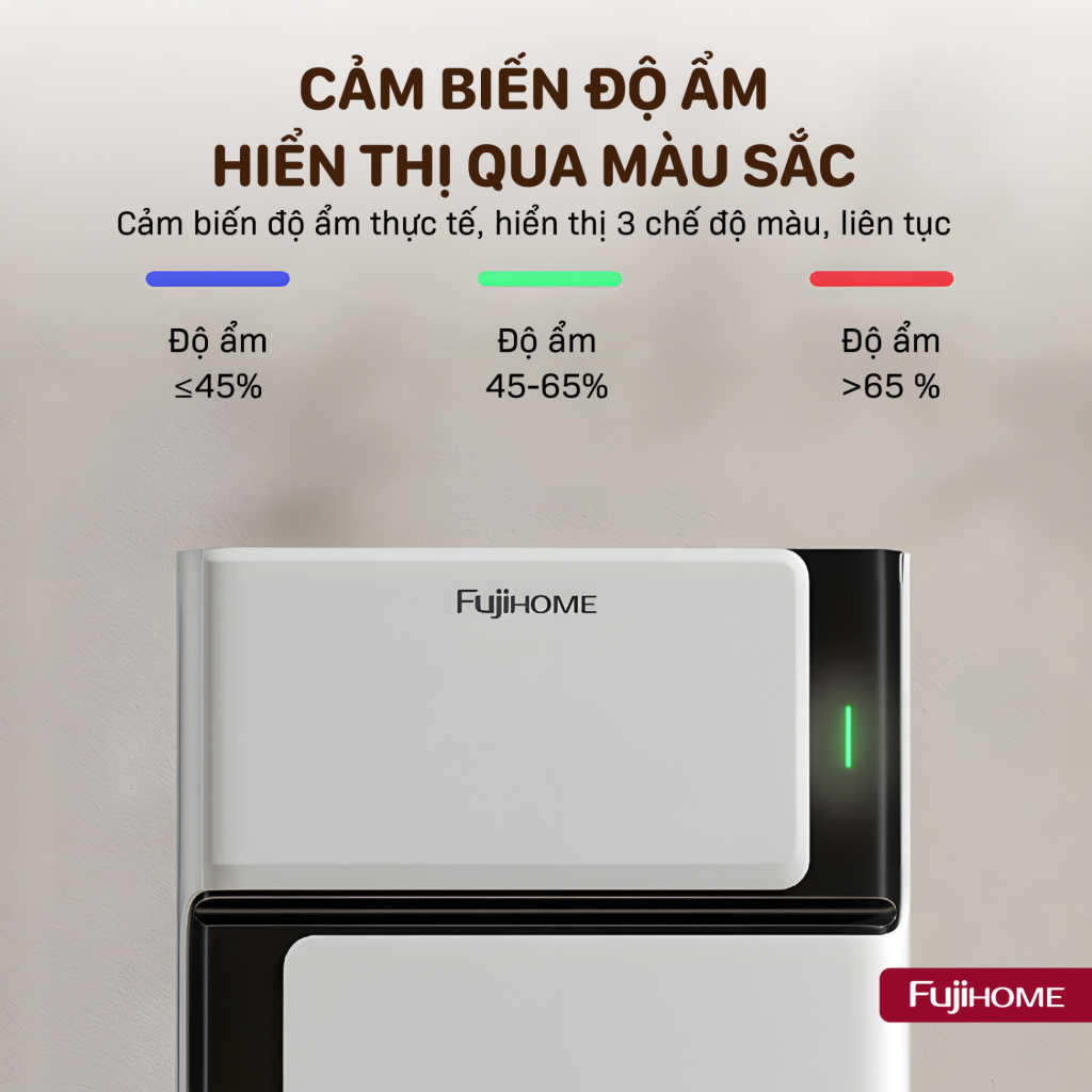 Máy hút ẩm máy nén 7L FUJIHOME DH07 lọc không khí sấy quần áo công nghệ block cài độ ẩm