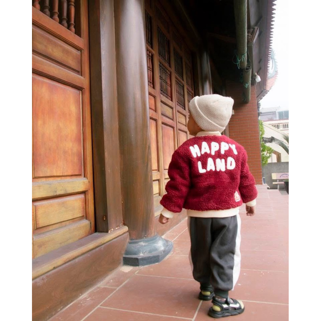 [SUPER SALE - TAG 1,3Tr ] Áo bomber unisex bé trai bé gái xuất dư lông cừu Happyland Keinnnier C6022