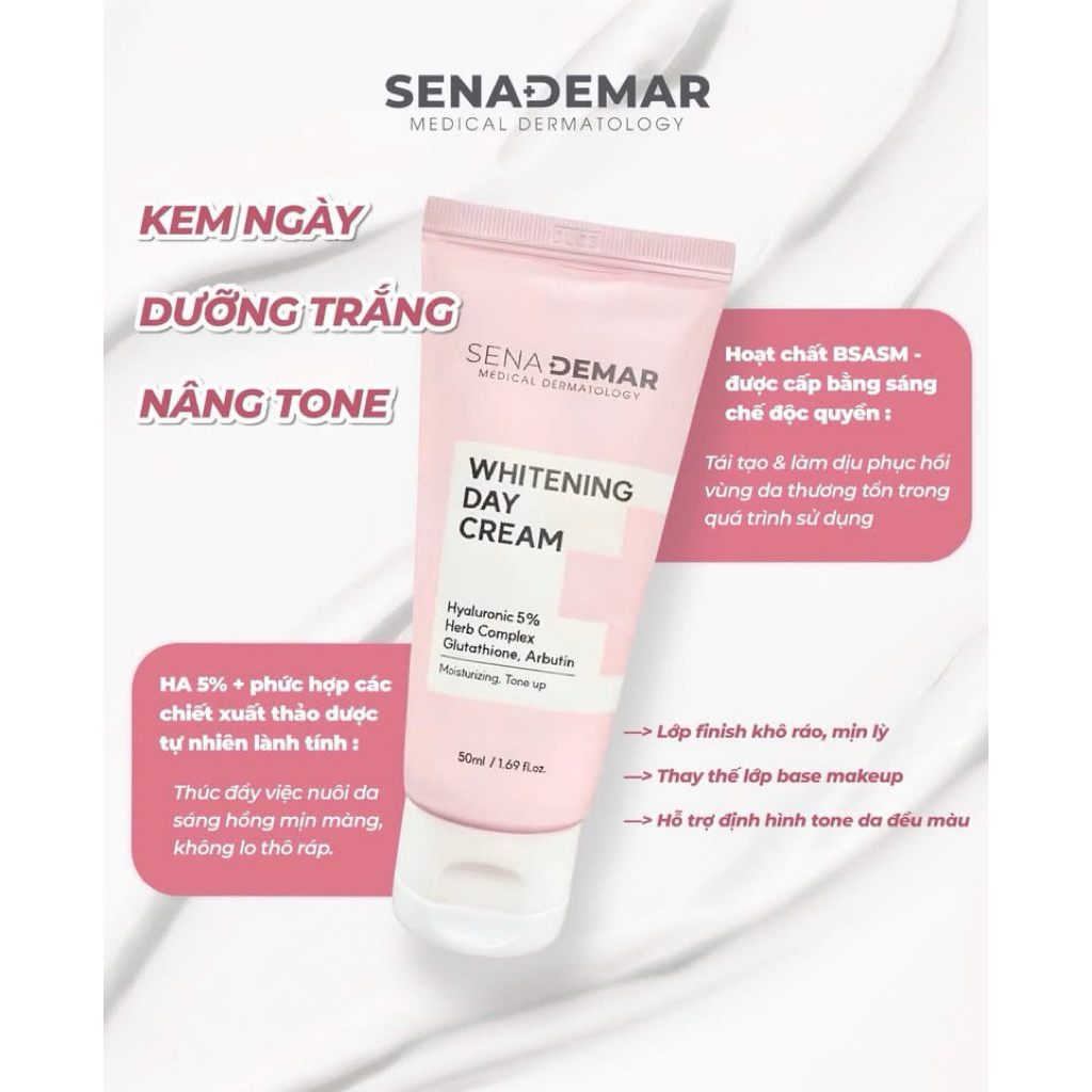 Kem ngày Sena demar whitening day cream 50ml  Hàn Quốc hạn 2028 kem ngày senademar kem lười senademar  IS99
