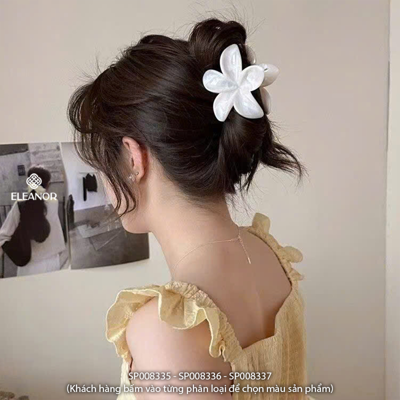Kẹp tóc nữ càng cua Eleanor Accessories hình hoa sứ nhiều màu kẹp tóc basic phụ kiện tóc 8335