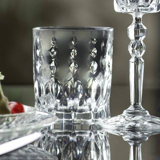 Bộ 6 cốc thủy tinh Teardrop Delisoga vân pha lê tinh tế, trong suốt, phù hợp bàn tiệc gia đình