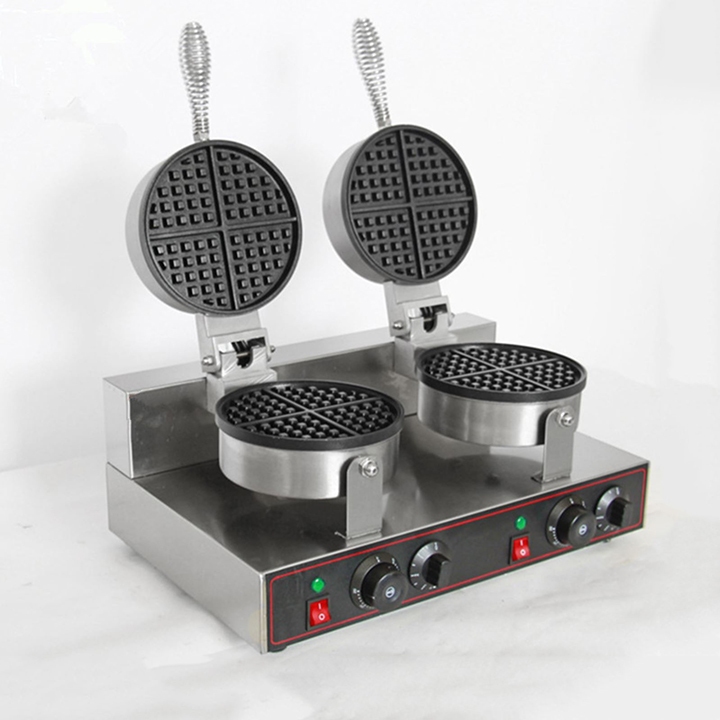 Máy làm bánh kẹp đôi công nghiệp 2400W chất liệu inox không gỉ, vệ sinh dễ dàng