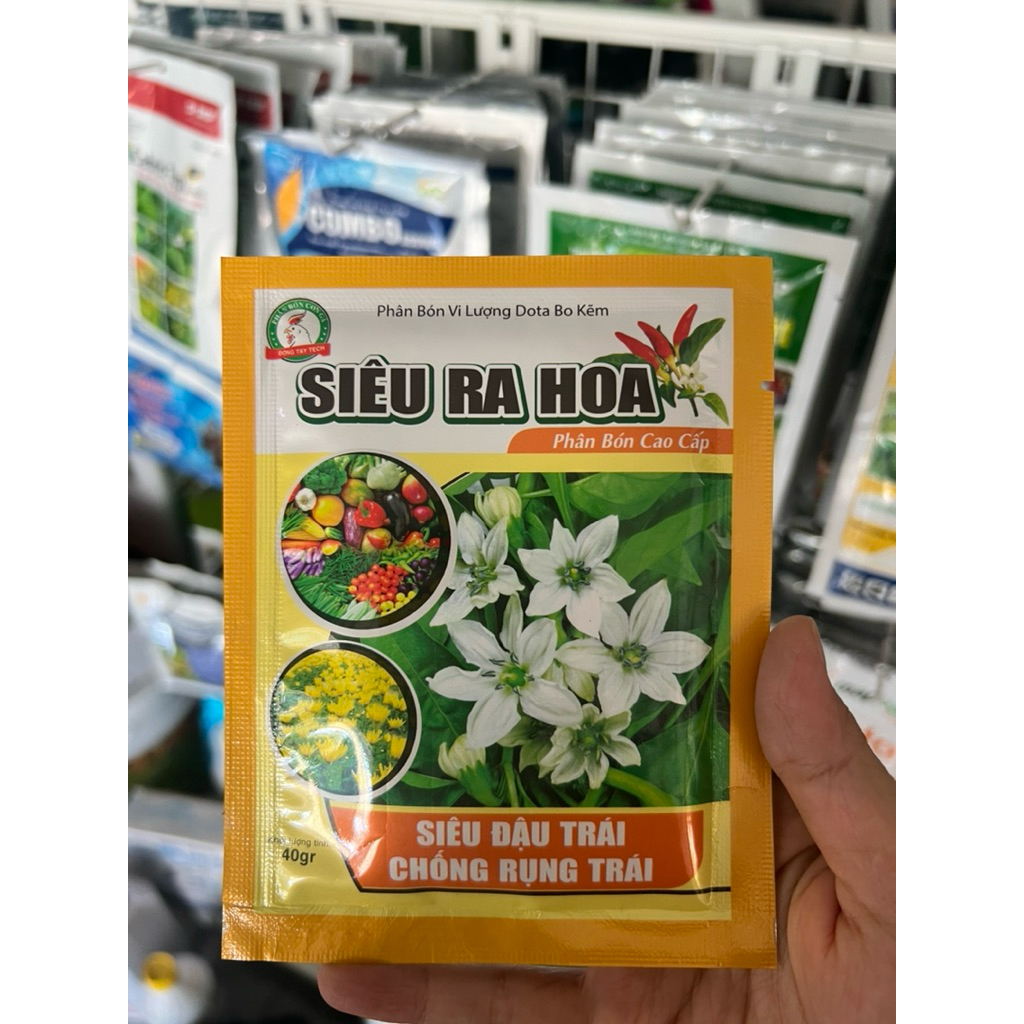 Siêu ra hoa, phân bón vi lương dota bo kẽm, siêu đậu trái, chống rụng trái gói 40g