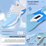 Giày Thể Thao Pickleball Tennis Cầu Lông Lefus L038 Chính Hãng Unisex, Da KPU Cao Cấp Đế Phylon TPU Bền Đẹp, Bám Sân Tốt — ảnh 2