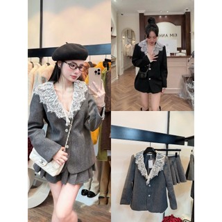 MIMI CLOTHING - sét nữ hai màu cổ cách điệu sang chảnh
