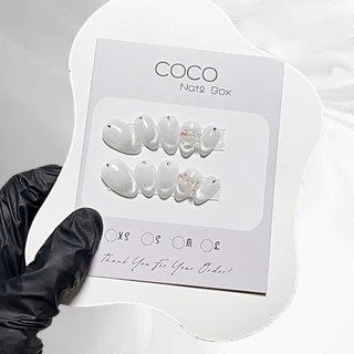 (Hỏa Tốc) Nail Box thiết kế G007 mắt mèo kim cương đính nơ thủy tinh cao cấp