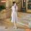 Đầm thiết kế BEMINE cổ sơ mi đính nơ dáng chữ A phù hợp đi làm, đi chơi-B177