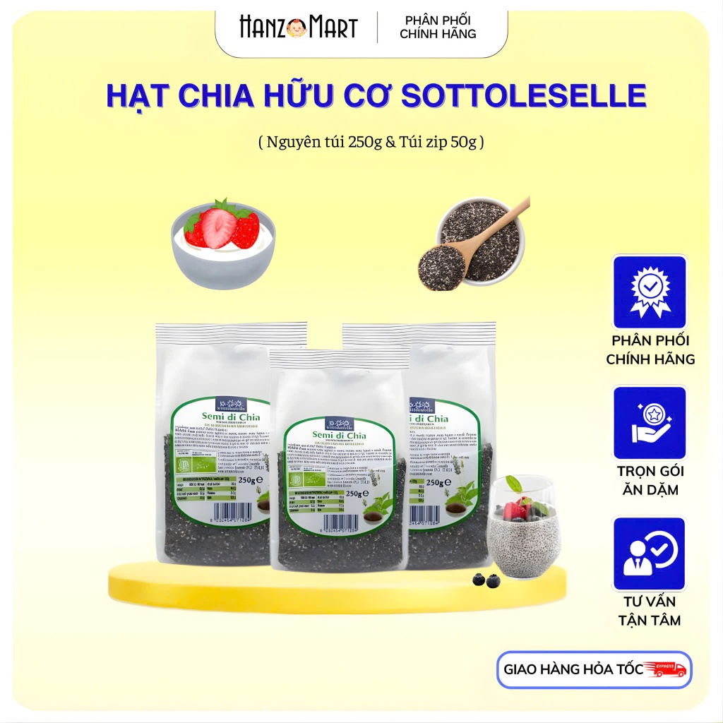 Hạt chia hữu cơ Green nature Organic / Hạt chia hữu cơ Markal / Sotto / Amavie 250g