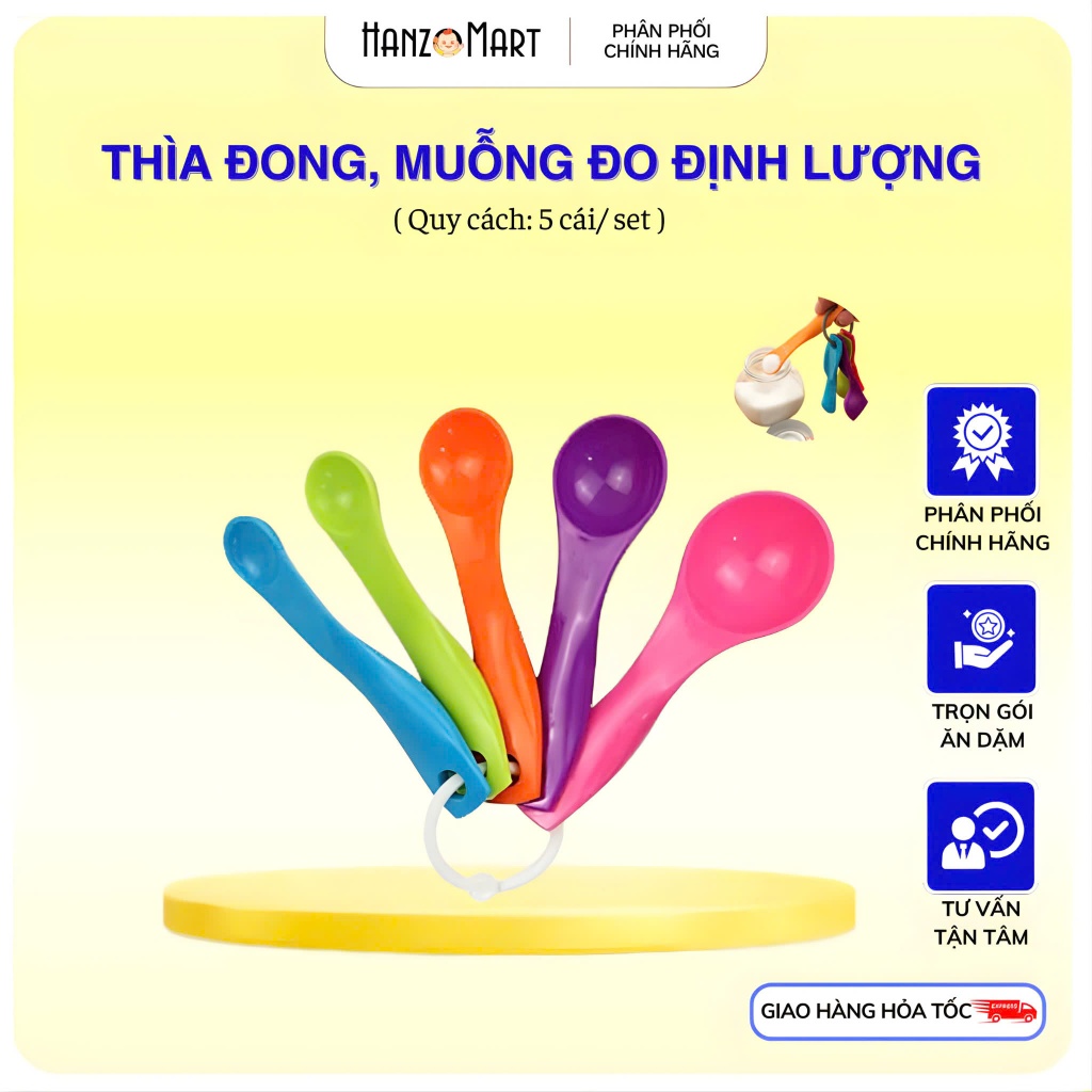 Set 5 thìa đong định lượng thức ăn cho bé