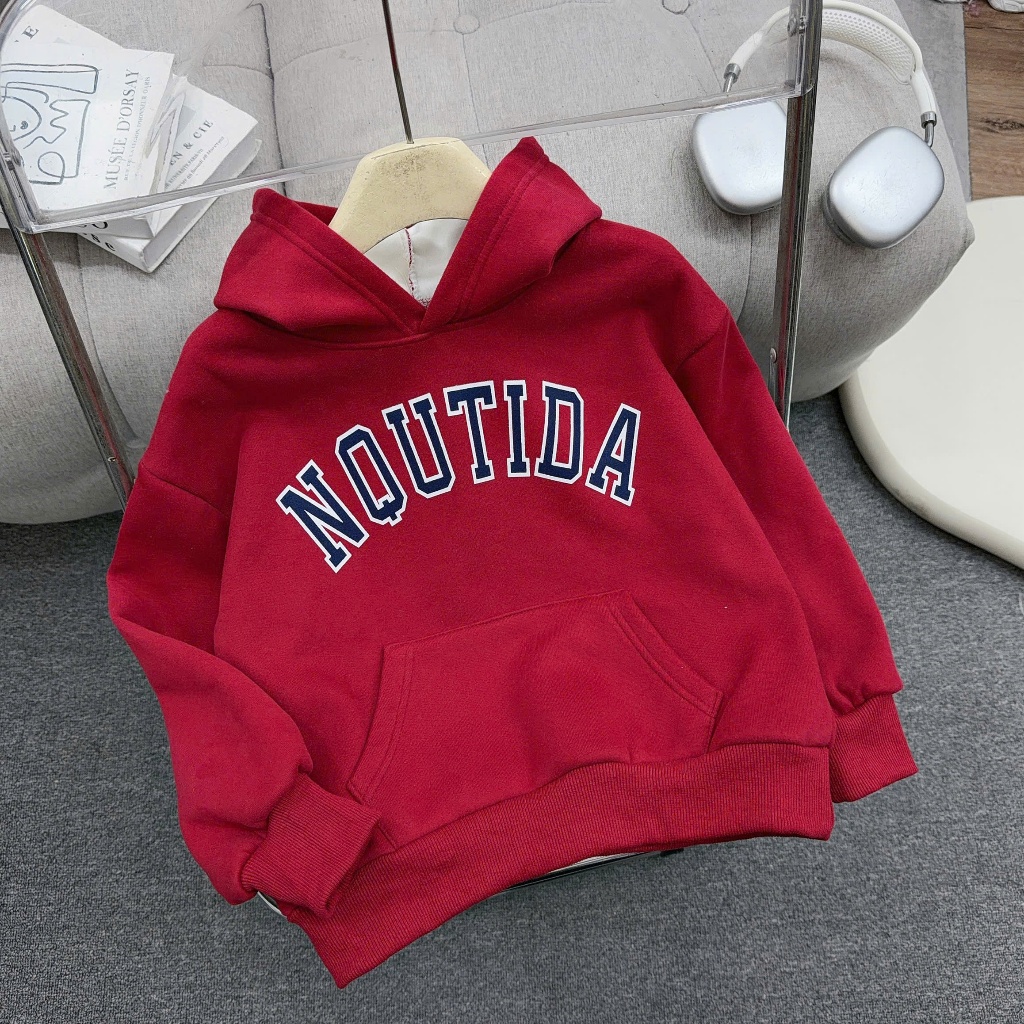 Áo NỈ LÓT NHUNG dáng HOODIE cho bé trai từ 17-60kg, chất nỉ mềm mịn không bai xù,lớp nhung mềm mướt ấm.