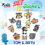 Set 12 Sticker/ Charm gắn dép Tom và Jerry