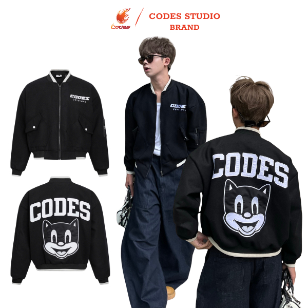 Bomber Jacket Varsity Original Mouse Logo CODESTUDIO Form Boxy Style ...