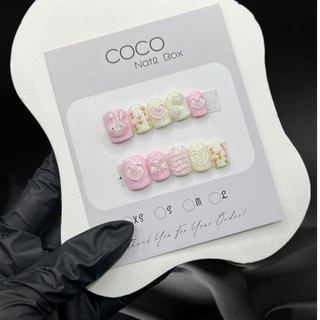 (HỎA TỐC) Móng úp tay, Nailbox thiết kế nặn nổi 3D G145 dành cho bé gái từ 4-13 tuổi nhà GEMYCHIP
