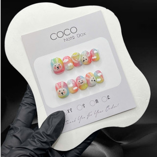 (HỎA TỐC) Móng úp tay, Nailbox thiết kế nặn nổi 3D G145 dành cho bé gái từ 4-13 tuổi nhà GEMYCHIP