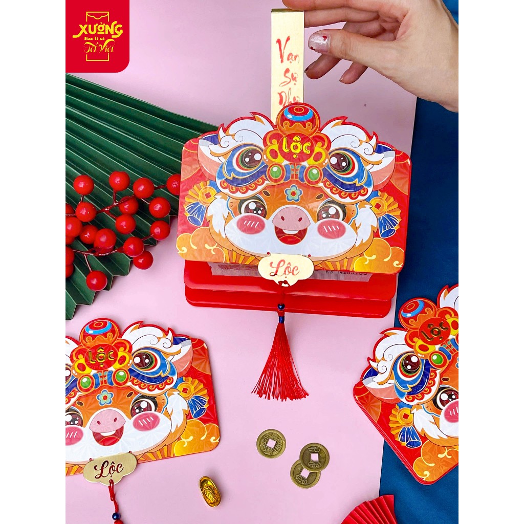 Bao Lì Xì Gấp Gọn Xếp Tầng 2-6-10 Nhiều Ngăn Nhiều Tầng Tài Lộc Đầu Lân Thần Tài Ngựa 2026 Bính Ngọ-Đồ Chơi Cho Bé PUKAP