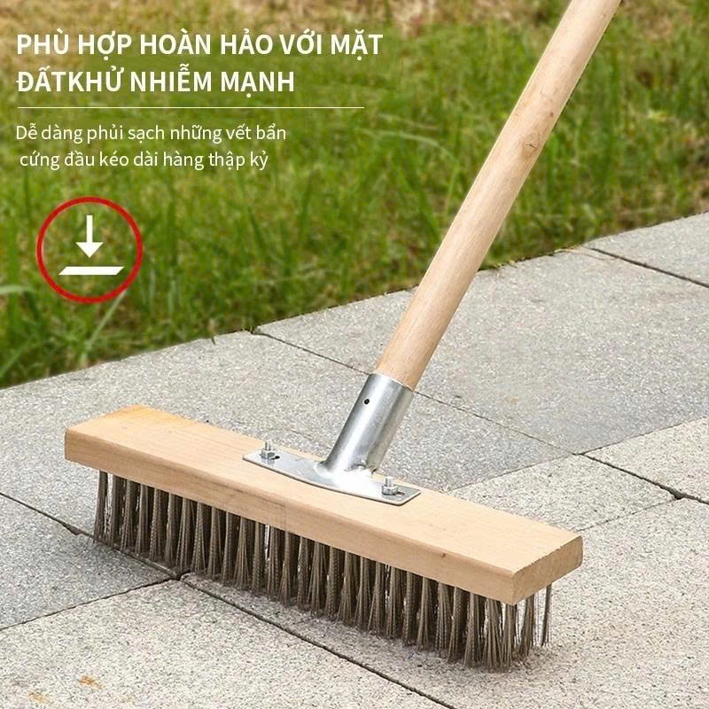 Chổi Sắt Cọ Rong Rêu 30CM DASEP Chổi Sắt Đa Năng Đánh Bay Mọi Vết Bẩn Cứng Đầu, Chổi Sắt Chà Sàn Không Kèm Cán