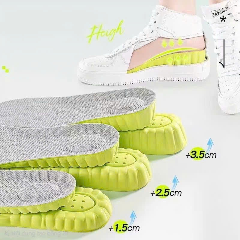 Lót Giày Tăng Chiều Cao FASASTORE – Êm Chân, Thoáng Khí, Cao 1.5–3.5cm, Đi Ẩn Tự Nhiên