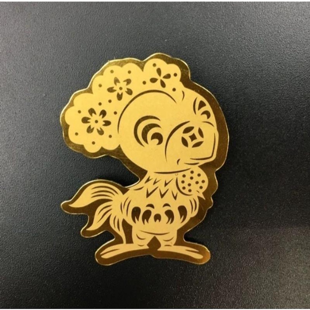 Miếng Dán Lưng Mèo Thần Tài Rồng Thần Tài điện thoại Thần Tài 12 Con Giáp Mạ Vàng 24K