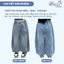Quần jean cho bé Hibena Kids, quần demin cho bé trai, bé gái form ống rộng cạp cao phong cách Hàn Quốc QT4