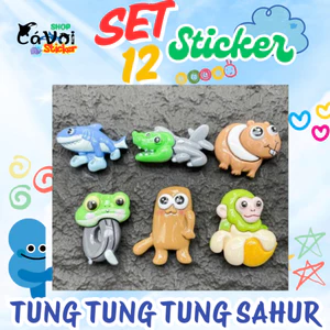 Set 12 Sticker/ Charm gắn dép tung tung tung sahur