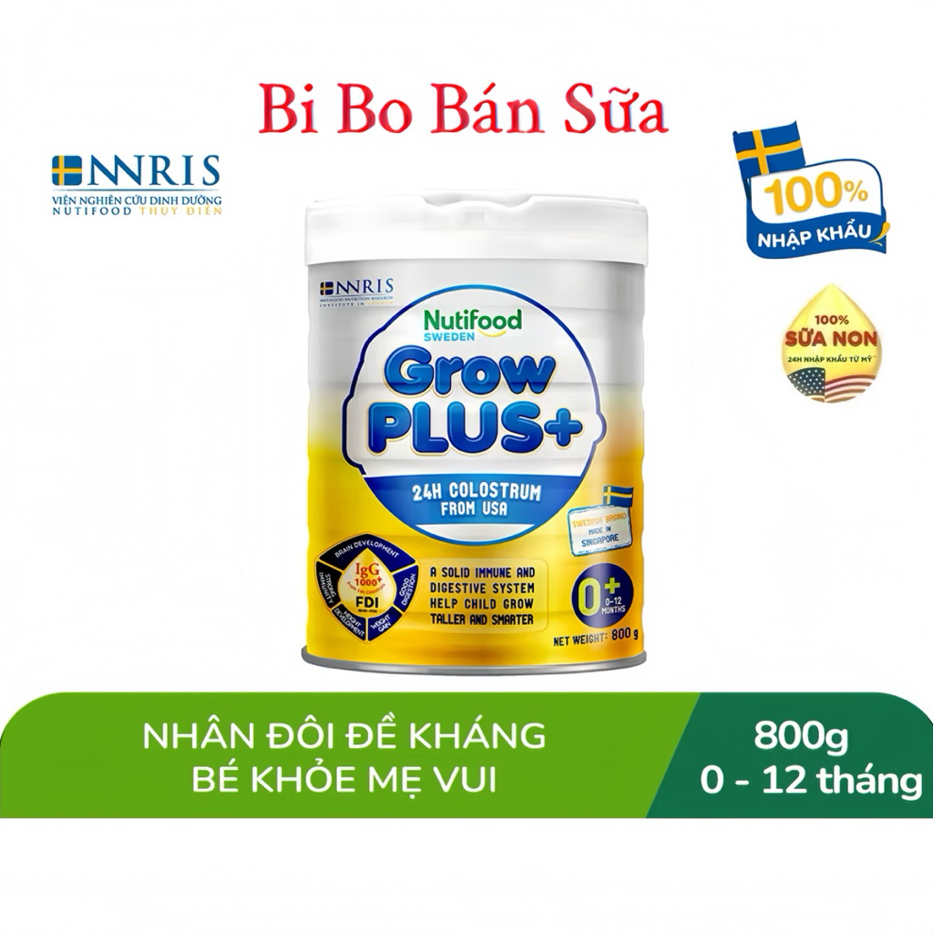 Sữa Bột GrowPLUS+ Sữa Non Vàng 0+ Lon 800g