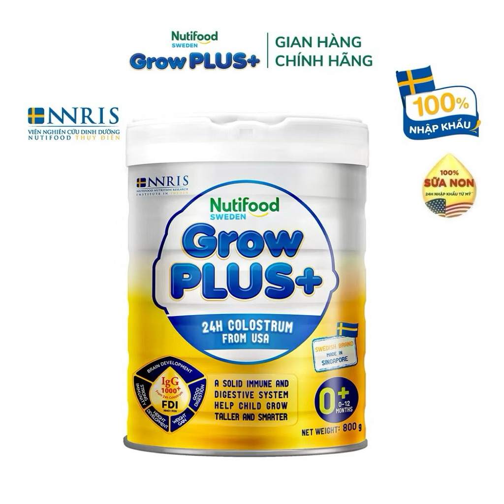 Sữa Bột GrowPLUS+ Sữa Non Vàng 0+ Lon 800g
