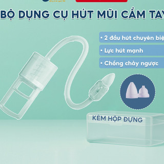 [Sale 50%]  Bộ dụng cụ hút mũi cầm tay cao cấp | 2 đầu hút silicon + hộp đựng & chổi vệ sinh tiện lợi Happykids