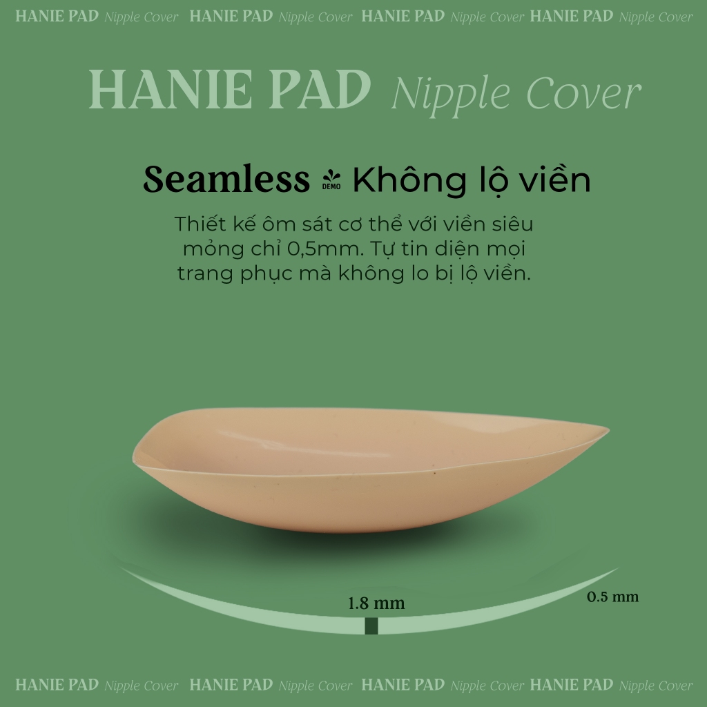 Miếng Dán Ngực Silicon Hình Tam Giác Nhiệt Tự Thân Không Keo Siêu Mỏng Dính Tàng Hình HaniePad - s.ỉ sl.ll