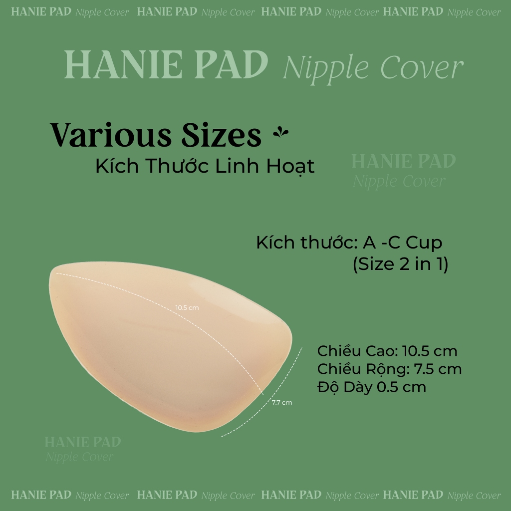 Miếng Dán Ngực Silicon Hình Tam Giác Nhiệt Tự Thân Không Keo Siêu Mỏng Dính Tàng Hình HaniePad - s.ỉ sl.ll