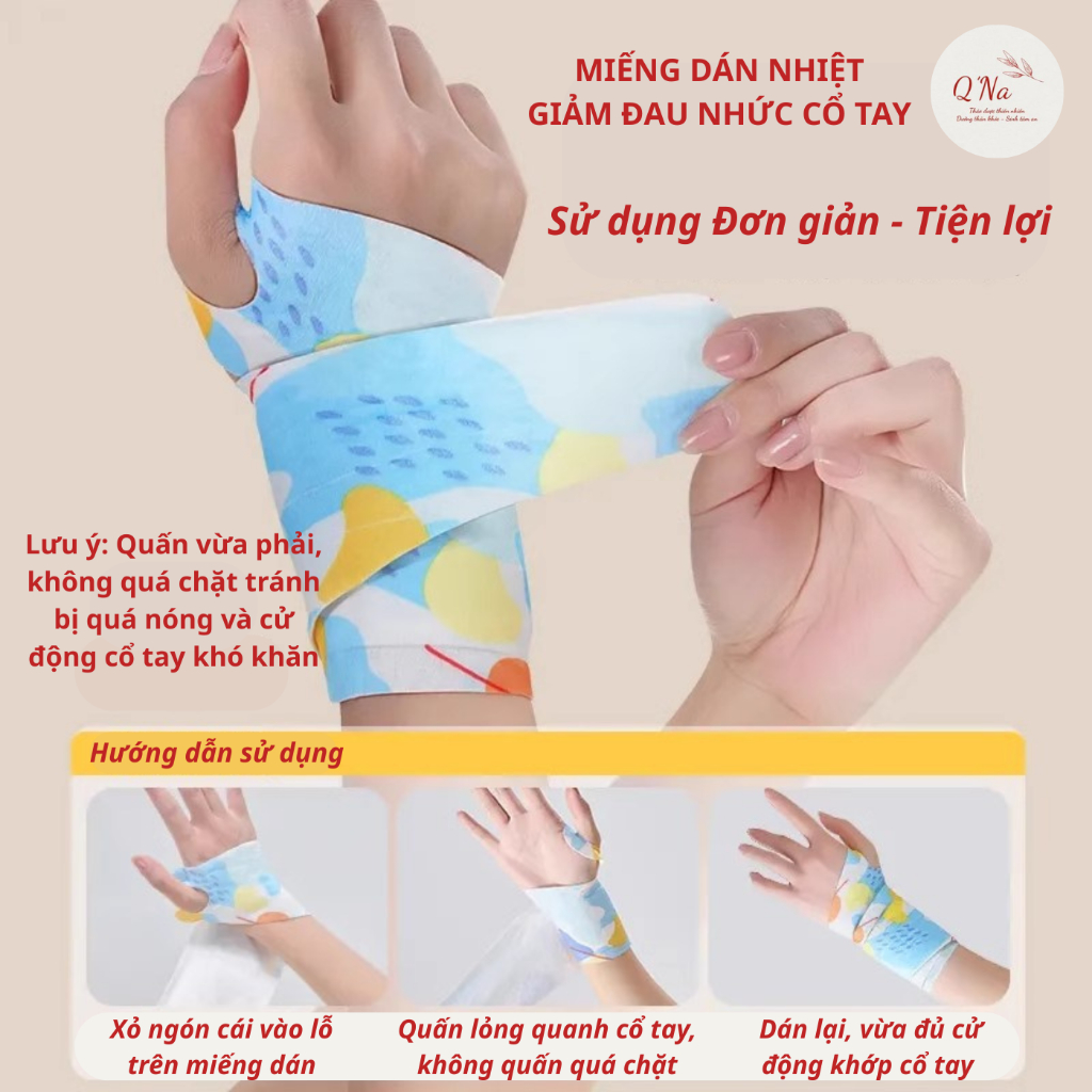 (Sỉ) 10 miếng dán nhiệt giảm đau nhức mỏi cổ tay do thể thao, bê vác nặng sai tư thế, dùng máy tính... điện thoại lâu.