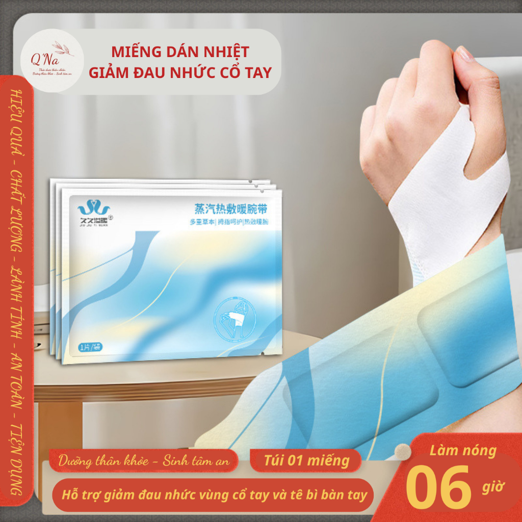 Giảm đau nhức mỏi cổ tay do thể thao, bê vác nặng sai tư thế, dùng máy tính điện thoại lâu... miếng dán nhiệt cổ tay