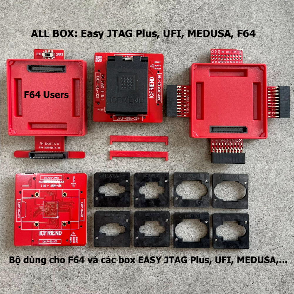 Đế đọc ghi eMMC ICFriend bản 2025 hỗ trợ F64, UFI, EasyJTAG, Medusa, và ...