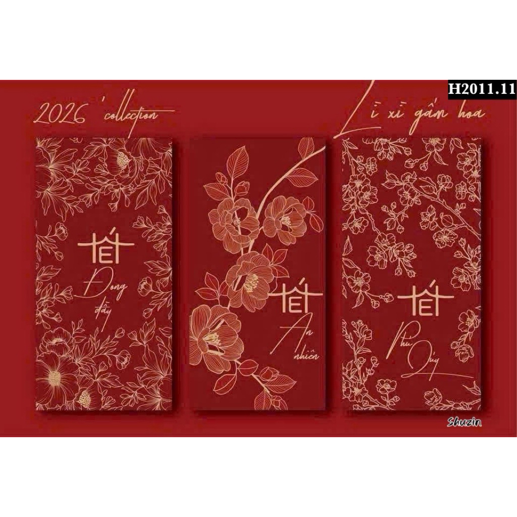 COMBO 60 LÌ XÌ GẤM HOA TẾT 2026 - LÌ XÌ HOT SỈ SLL