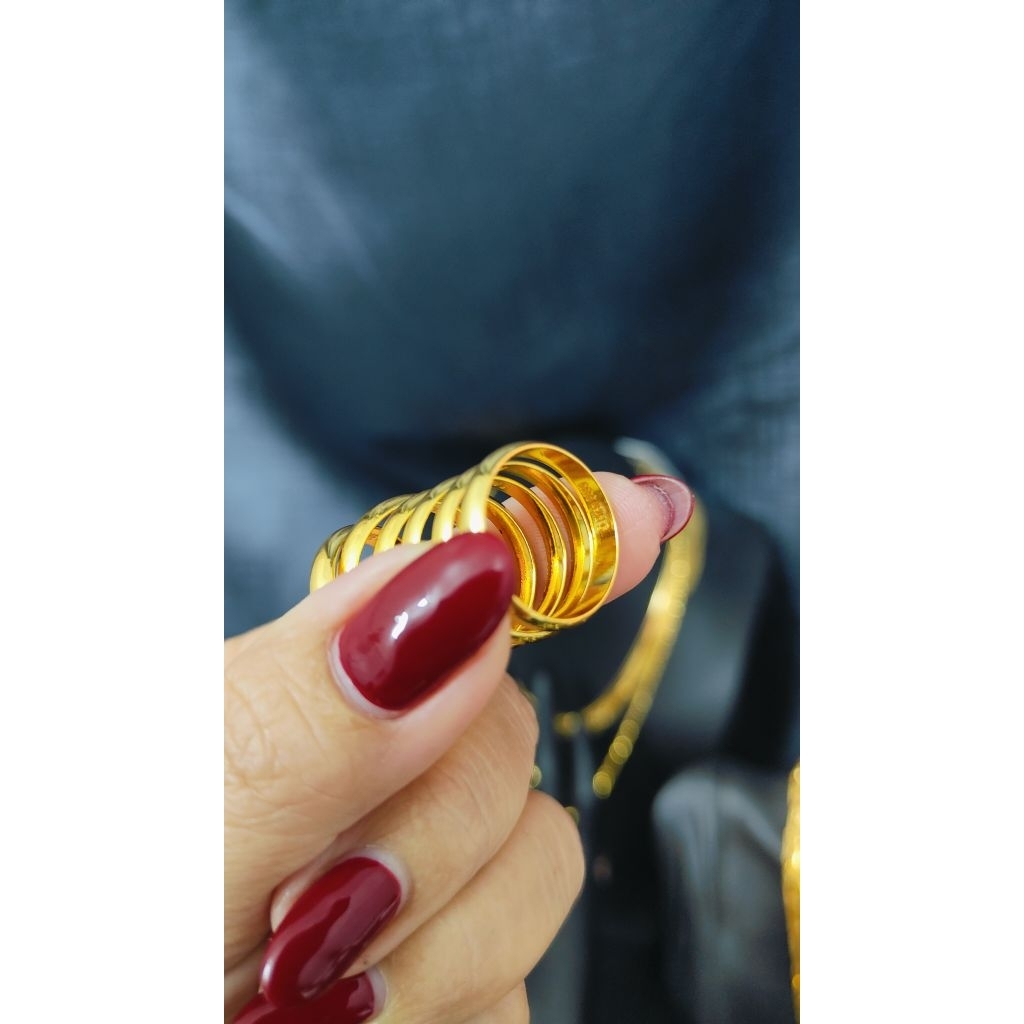 Nhẫn Trơn 5 phân  xi mạ 24 trang sức phụ kiện xi mạ thiết kế TH