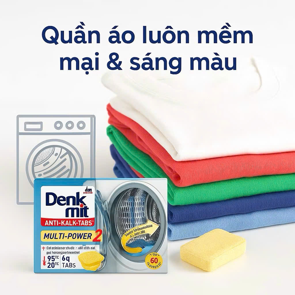 Viên tẩy lồng máy giặt Denkmit ,tẩy cặn canxi, mềm vải, tăng tuổi thọ máy giặt | BigBuy360 - bigbuy360.vn