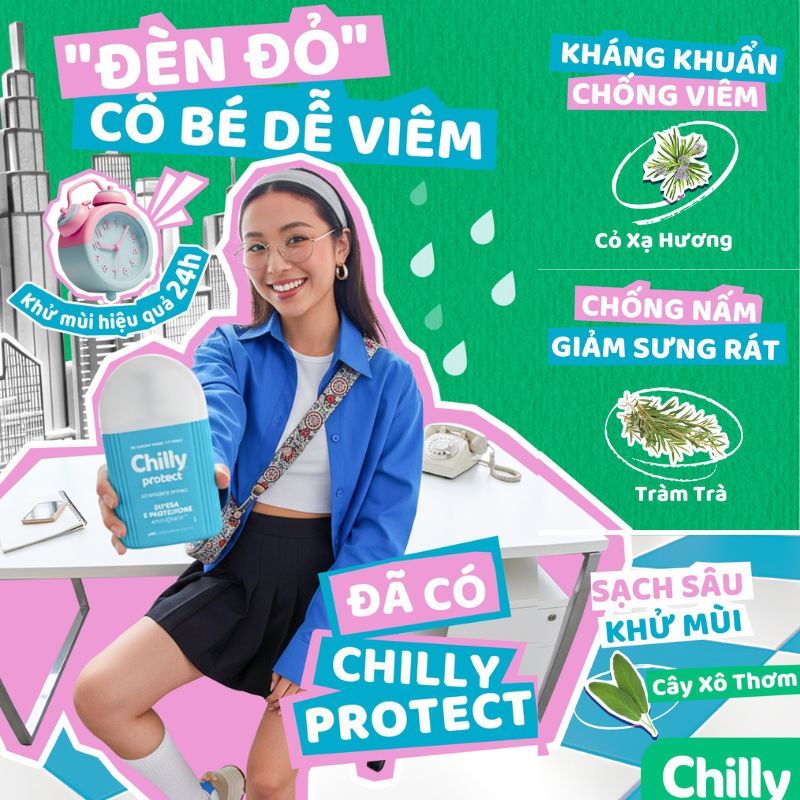 (LÁ CHẮN VỮNG VÀNG)Combo 2 dung dịch vệ sinh Chilly Protect 200ml làm sạch dịu nhẹ, chăm sóc hằng ngày