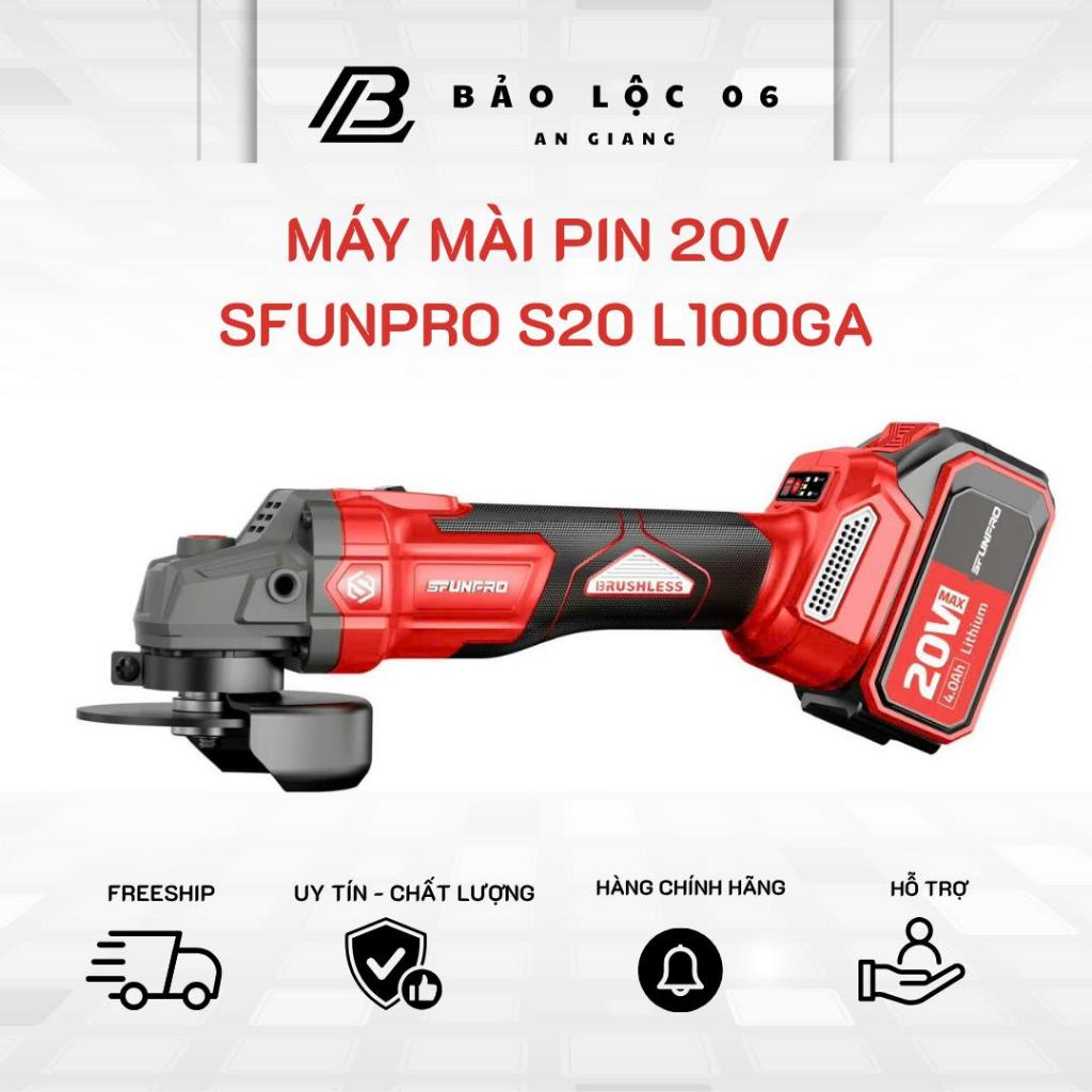 Máy mài góc pin 20V SFUNPRO S20 L100GA, chân pin phổ thông, động cơ không than