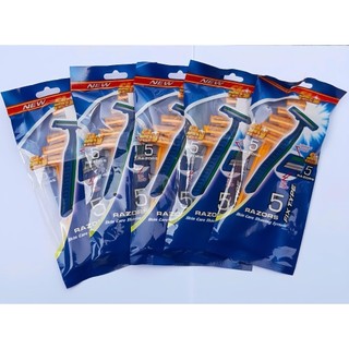 Túi 5 Cây dao cạo râu dùng 1 lần  – Lưỡi Sắc, Cạo Êm, Không Rát Da – Tay Cầm Chống Trượt