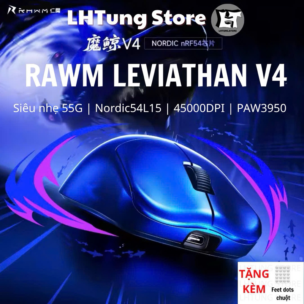 SẴN GIAO] Chuột không dây RAWM LEVIATHAN V4 | PAW3950