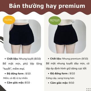 Quần Short Nhung Cạp Cao Khóa Sau BigSize Misoul, Quần Đùi Nhung 2 Lớp Lưng Cao Ống Rộng 113 - 473