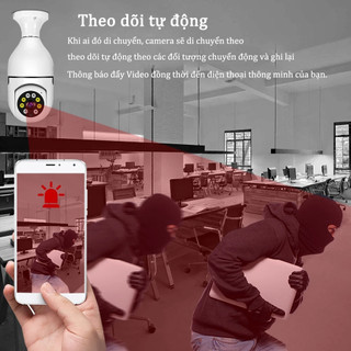 V380 Máy ảnh không dây Wifi E27 Máy ảnh bóng đèn 360 Máy ảnh an ninh Tầm nhìn đêm đầy đủ màu sắc