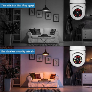 V380 Máy ảnh không dây Wifi E27 Máy ảnh bóng đèn 360 Máy ảnh an ninh Tầm nhìn đêm đầy đủ màu sắc