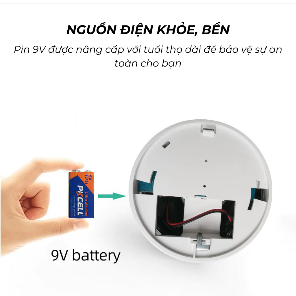 Cảm Biến Khói Báo Cháy KAW Báo Động Không Dây Kết Nối Điện Thoại